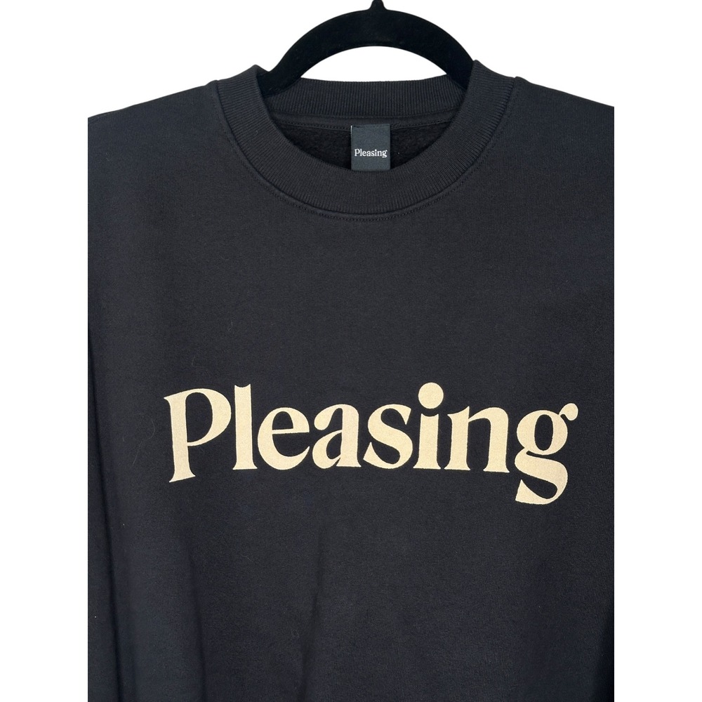 Pleasing Sweatshirt Small Black Logo Crewneck Organic Cotton Harry Styles Merch - Picture 3 of 6